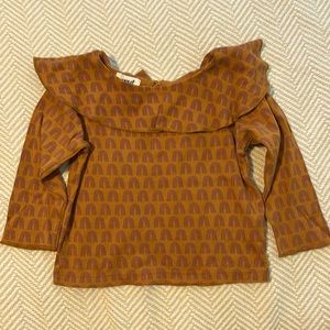 Oeuf Rainbow Ruffle Long Sleeve Tee